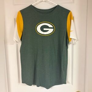 Nike Green Bay Packers Logo Short Sleeve Tee - Green, Yellow, White
